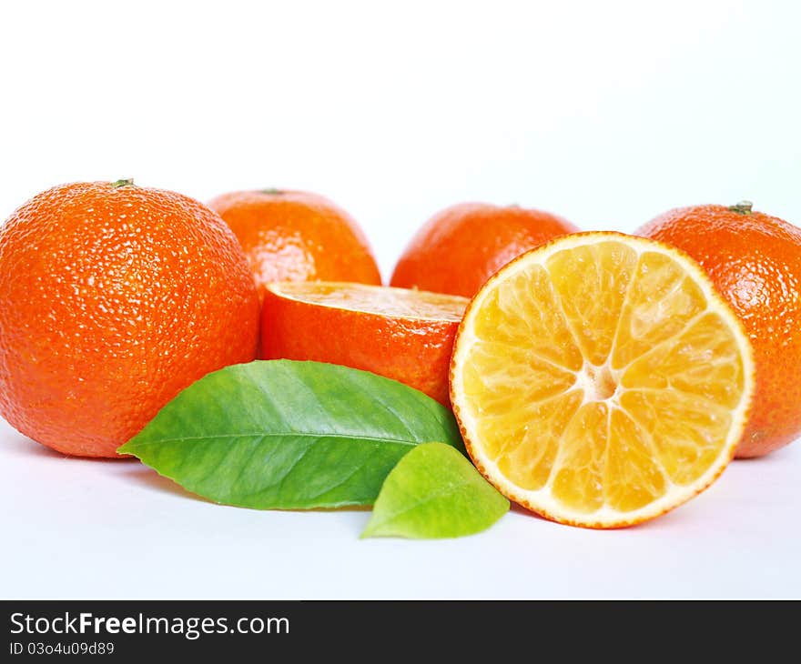 Mandarin on a white background