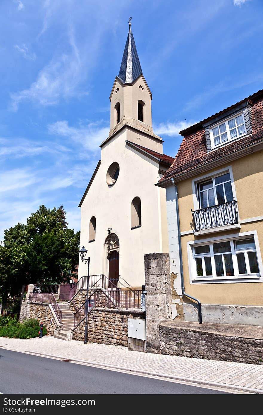 Old church in medieval city of marktbreit