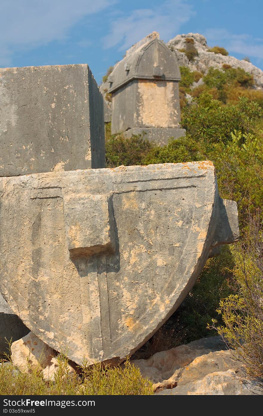 Stone sarcophagi in Turkey