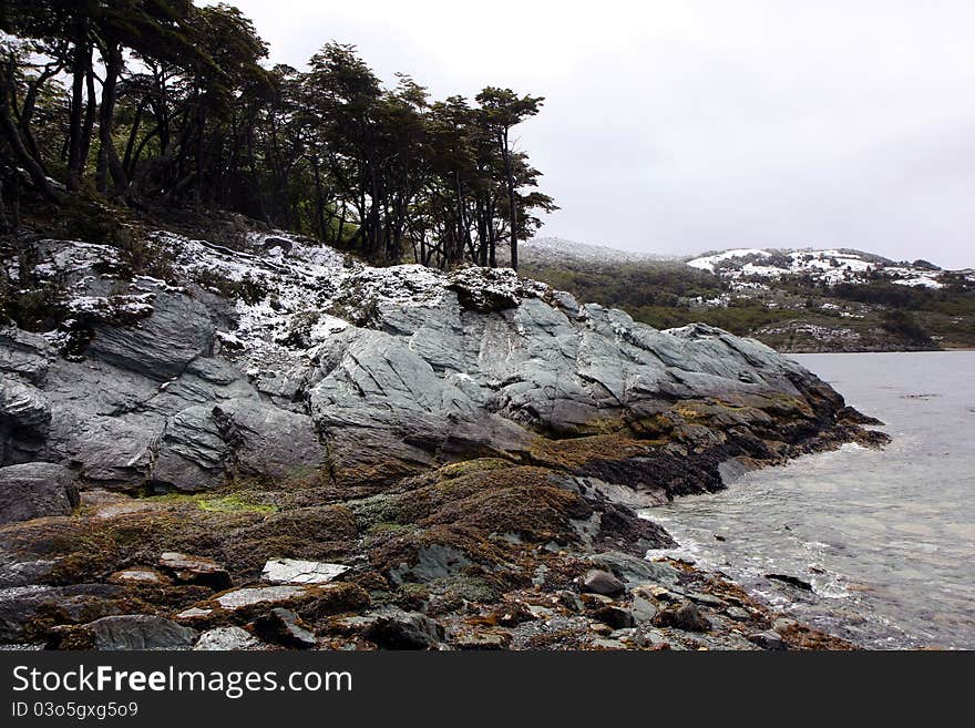 Beagle canal in the National park of Ushuaia in Argentina. Beagle canal in the National park of Ushuaia in Argentina