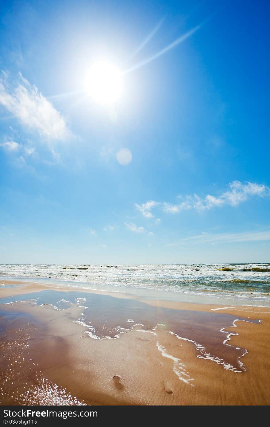 Beautiful beach and bright sun