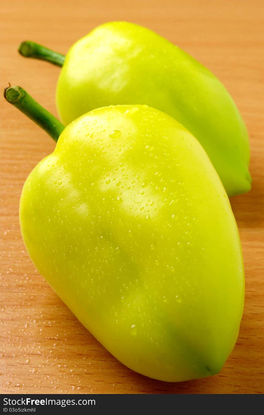 Bulgarian Pepper On A Wooden Table