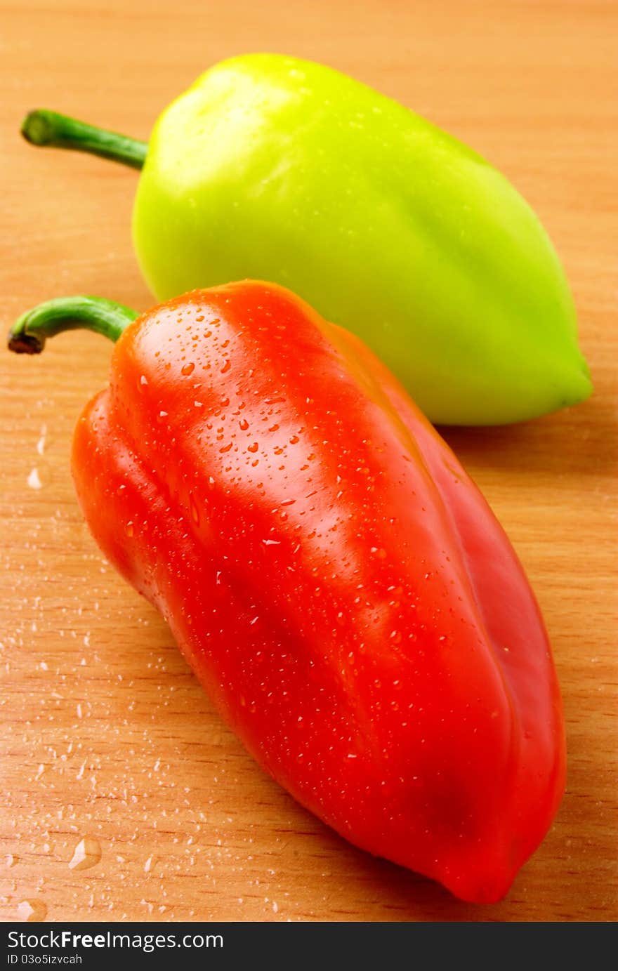 Bulgarian Pepper On A Wooden Table