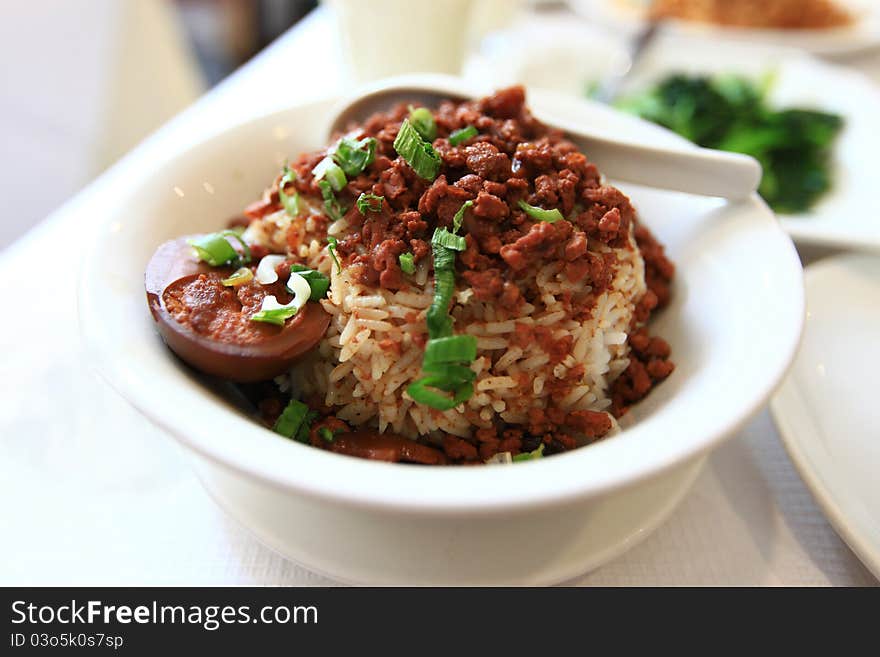 Ground Pork Rice Bowl