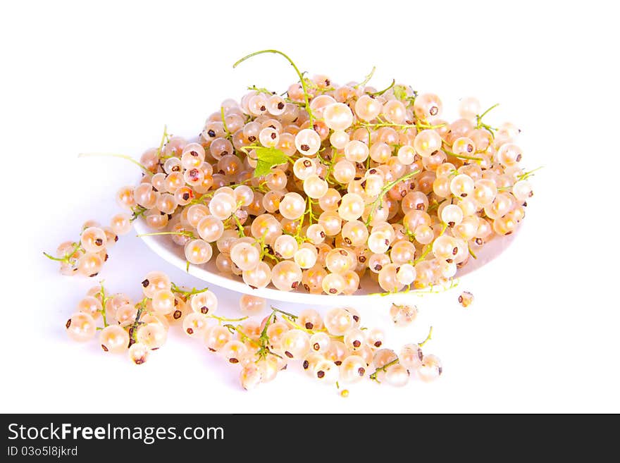 White Currants Lying On A Plate