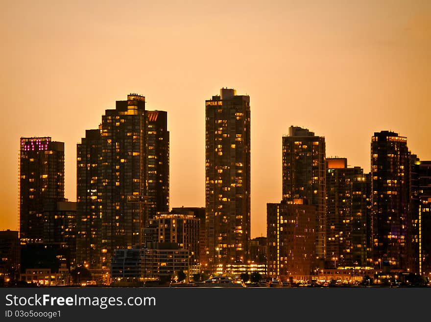 View of Toronto City at Night