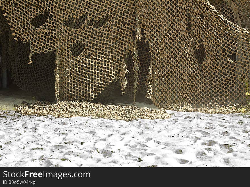 A net ripped curtain