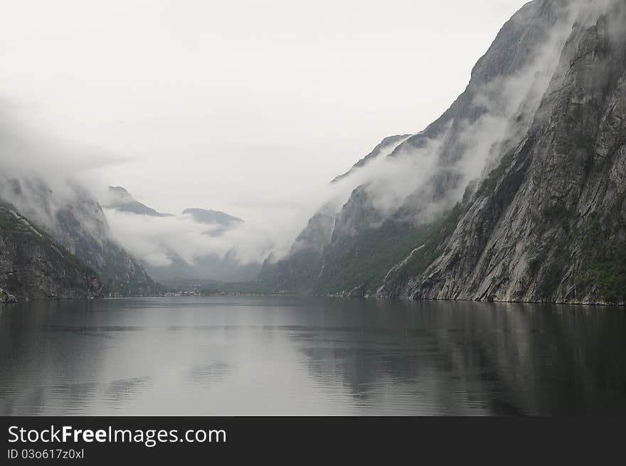 The ending of the Lysefjord. The ending of the Lysefjord.