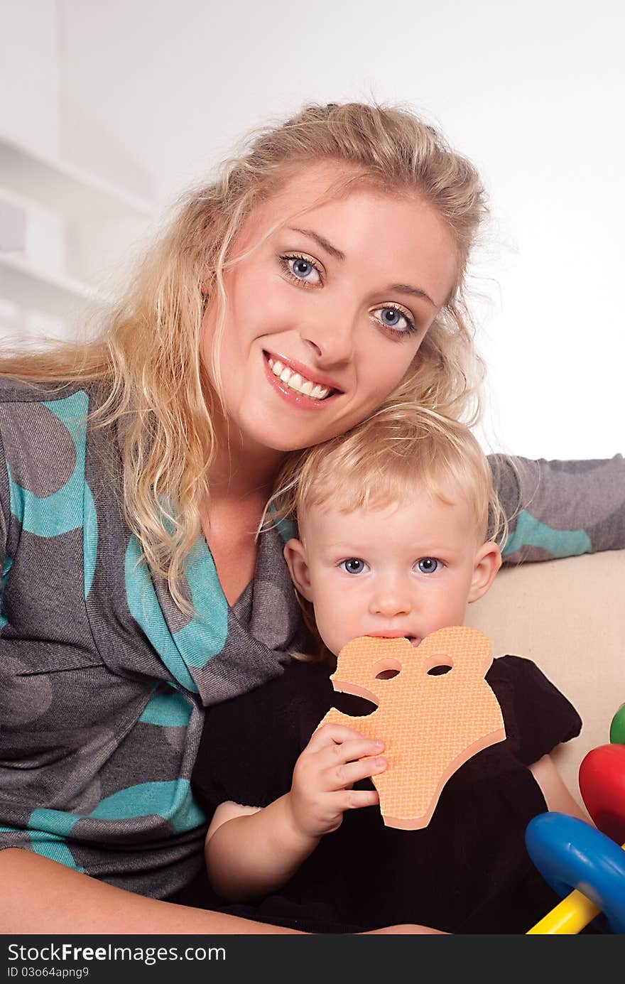 Portrait of a mom with her daughter. Portrait of a mom with her daughter