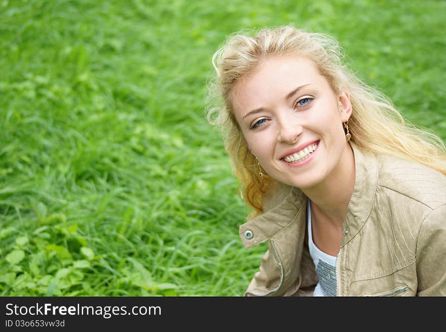 Cute smiling girl posing at the nature. Cute smiling girl posing at the nature