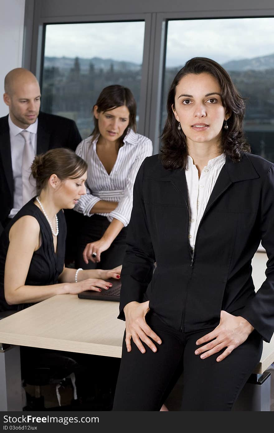 Latin businesswoman in office