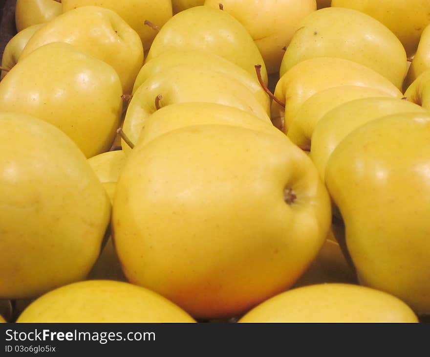 Basket of yellow apples