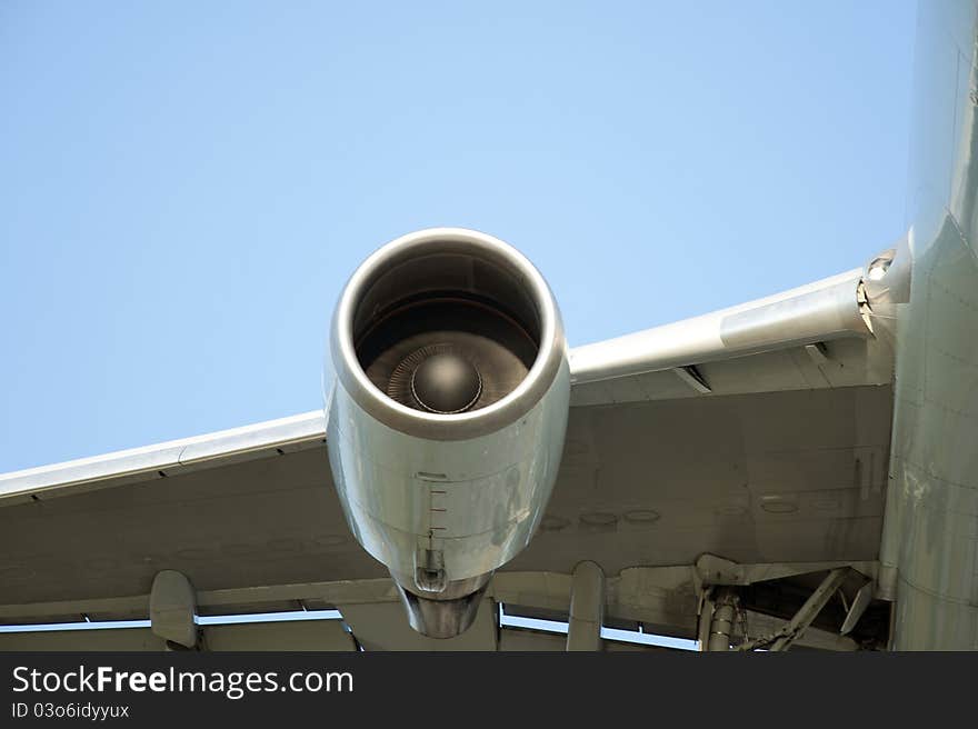 Turbine of airplane in detail. Turbine of airplane in detail