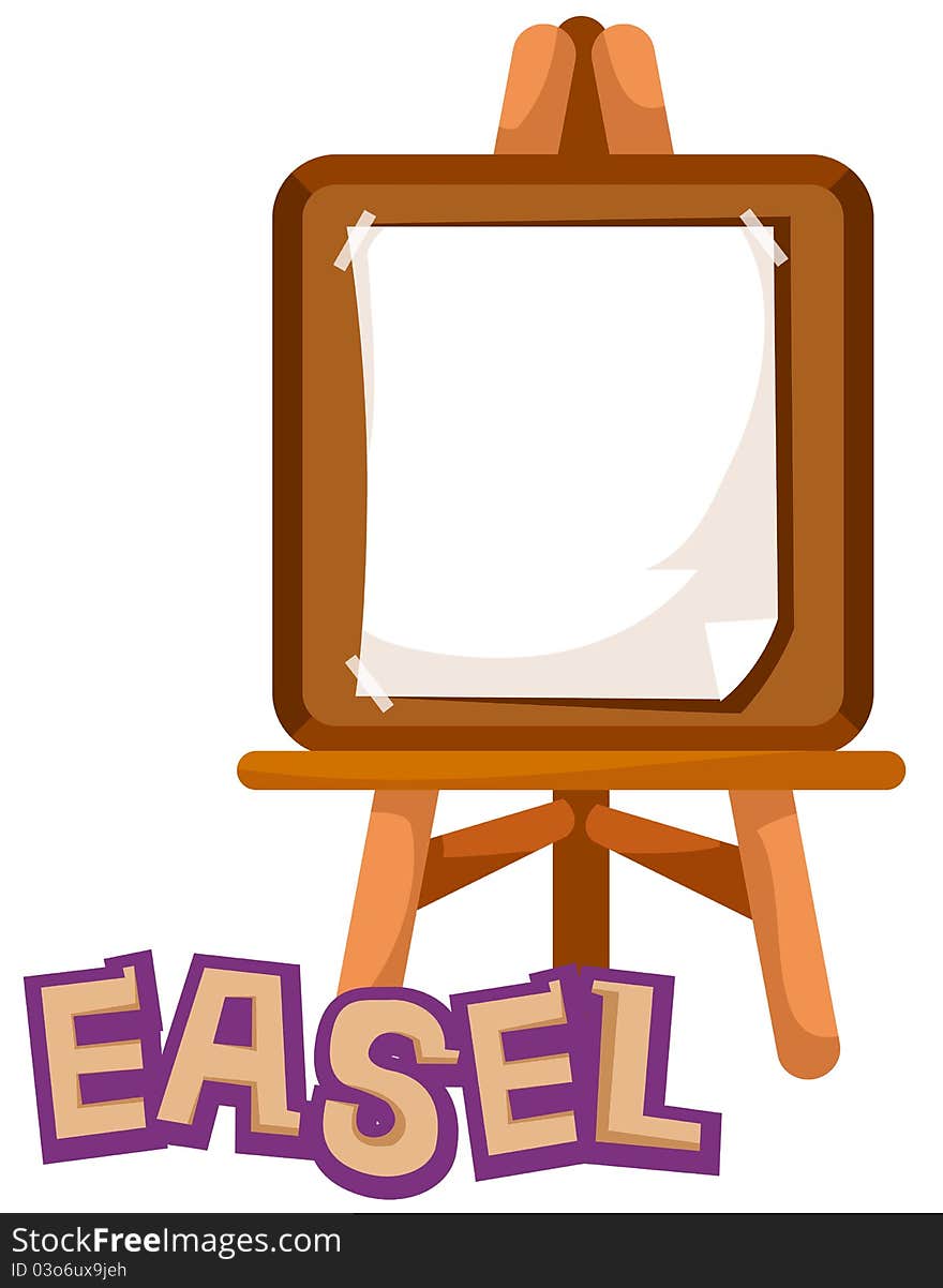 Illustration of isolated letter of easel on white background