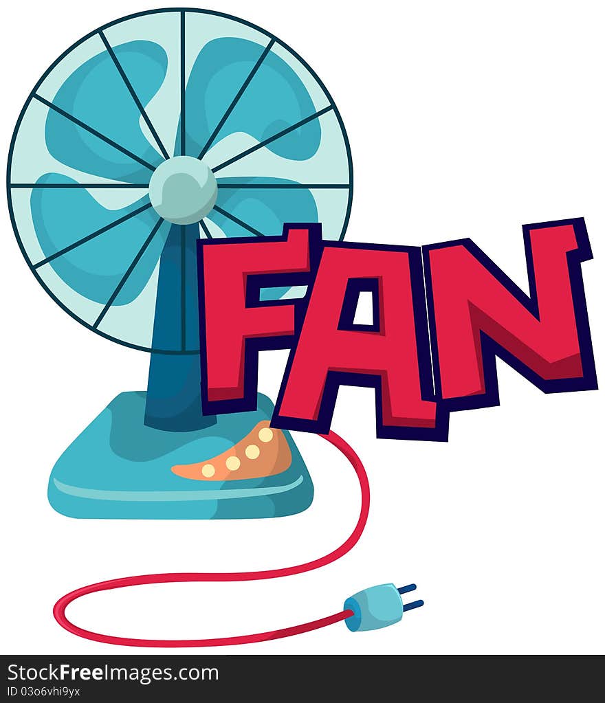 Illustration of isolated letter of fan on white background