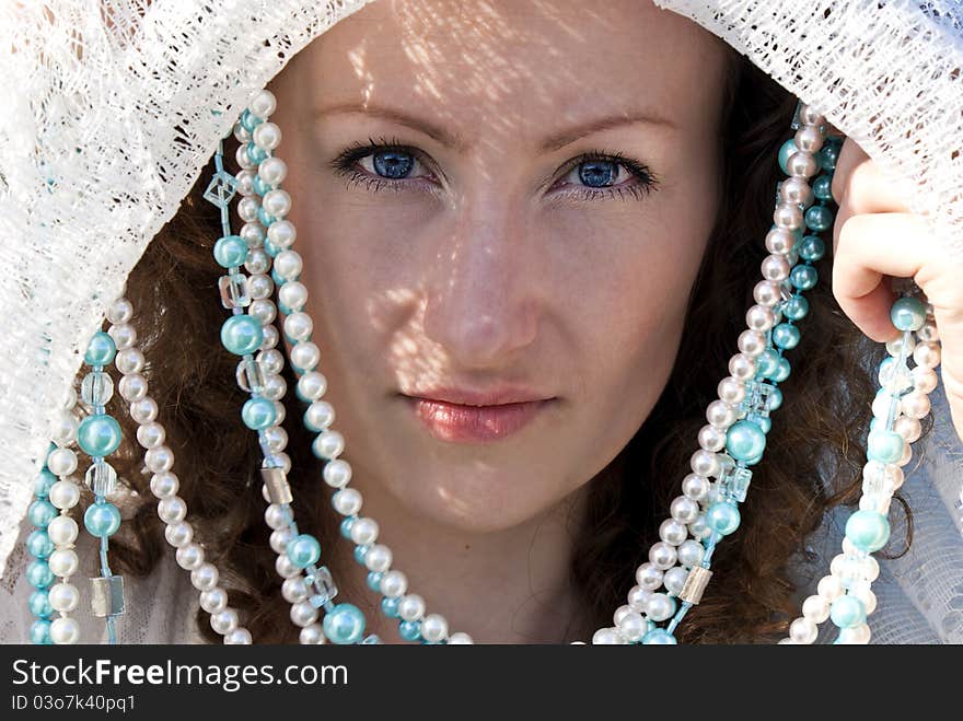 Portrait of nice curly girl. Portrait of nice curly girl