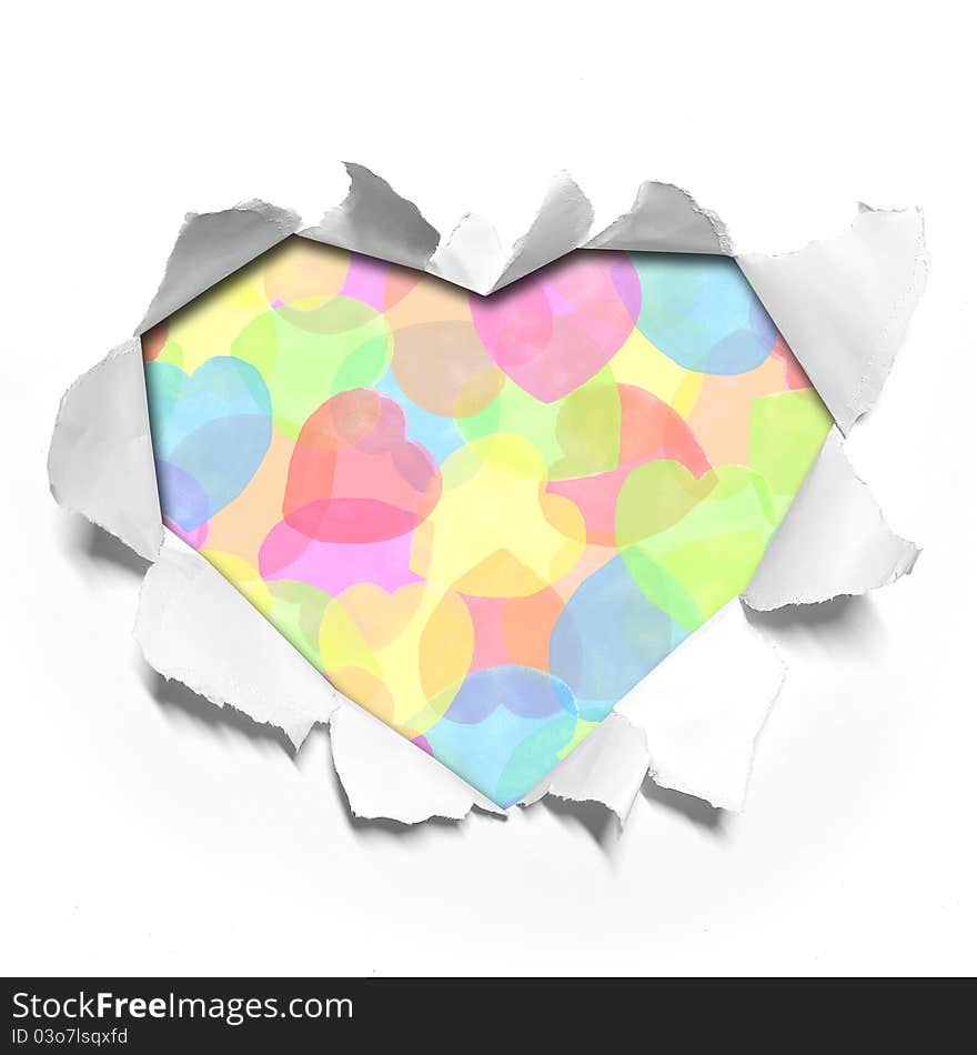 Watercolor in Heart shape paper