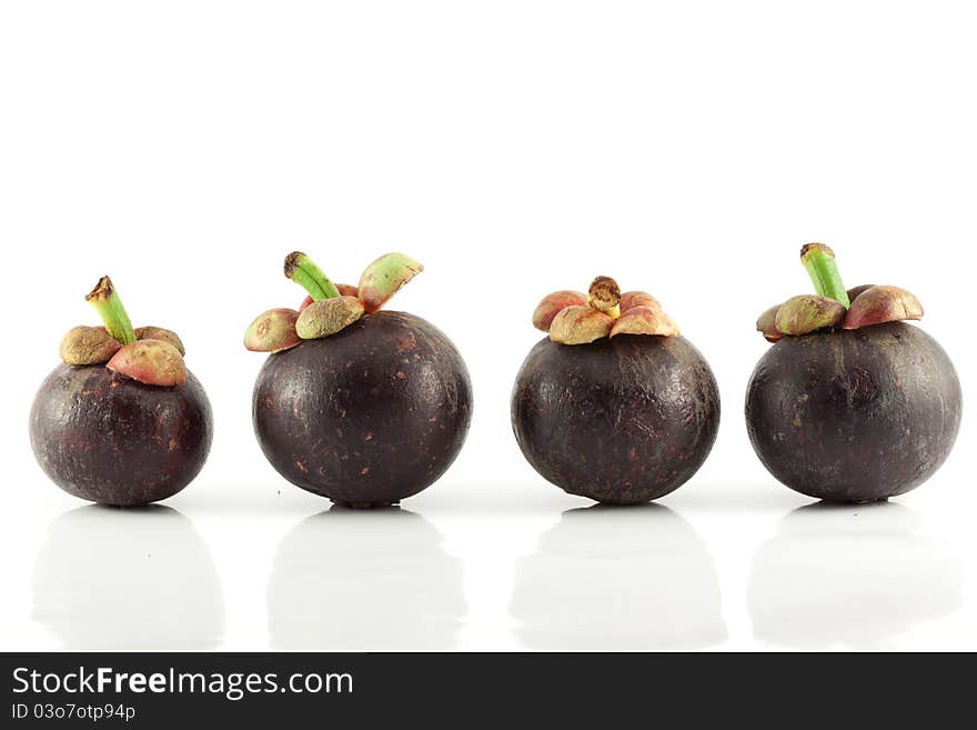 Mangosteen isolated on white background