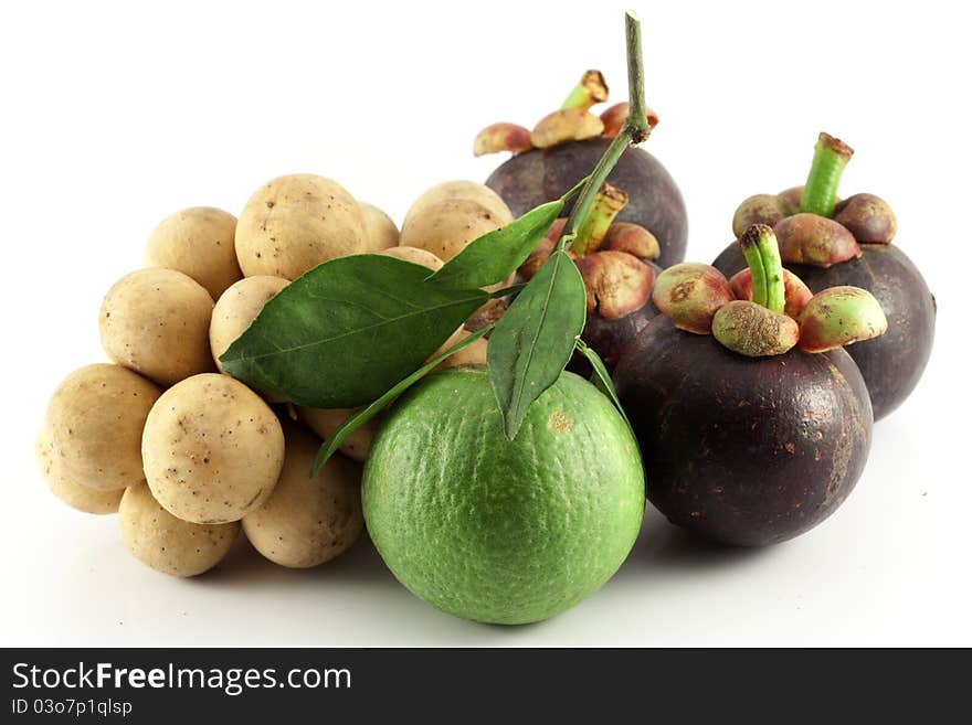 Close up  thai fruits isolated