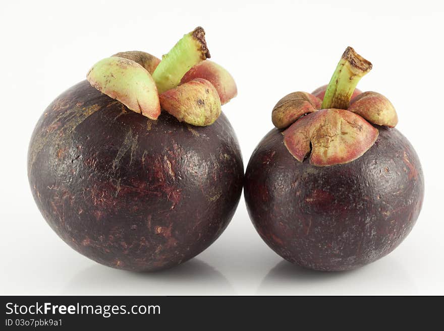 Mangosteen isolated on white background