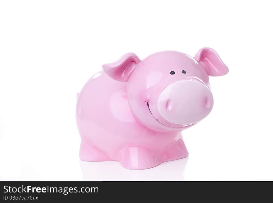 A money box pig taken in a studio for cutout. A money box pig taken in a studio for cutout