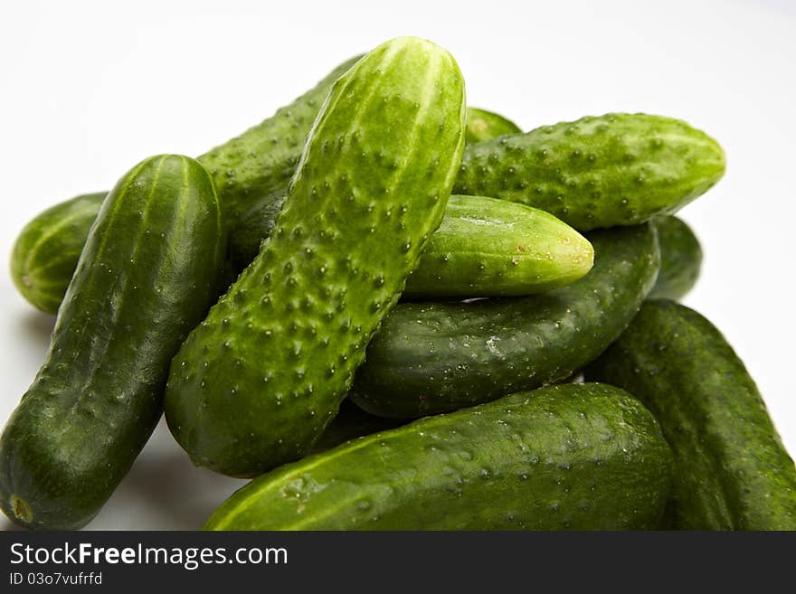 Pile of fresh cucumbers