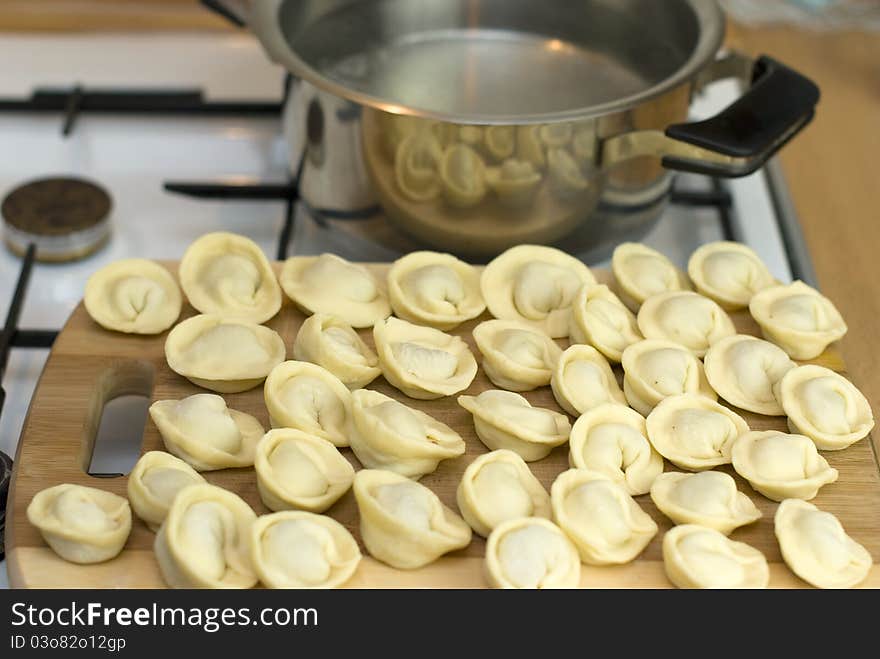 Russian meal pelmeni