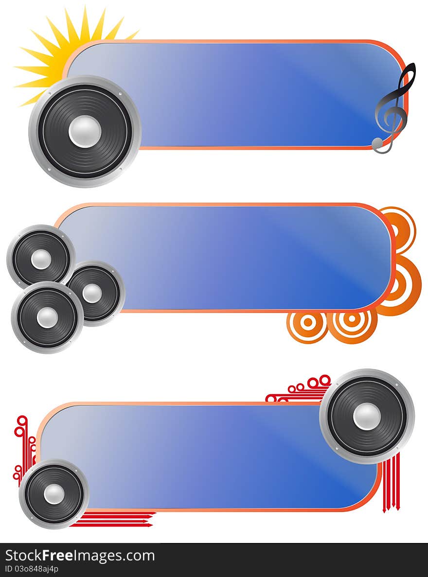 Illustration of set loudspeaker audio banner