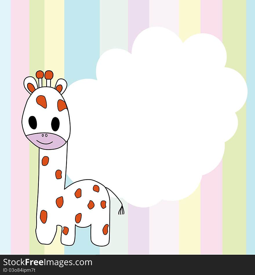 Colorful background with giraffe for text