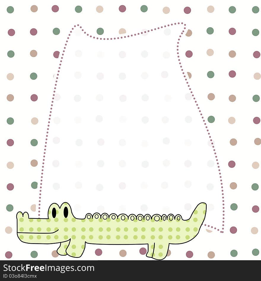 Cute background with crocodile for text