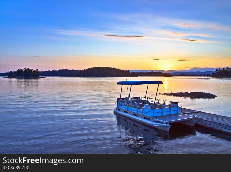 View at Birch Island located at Sudbury Ontario Canada during sunset. View at Birch Island located at Sudbury Ontario Canada during sunset