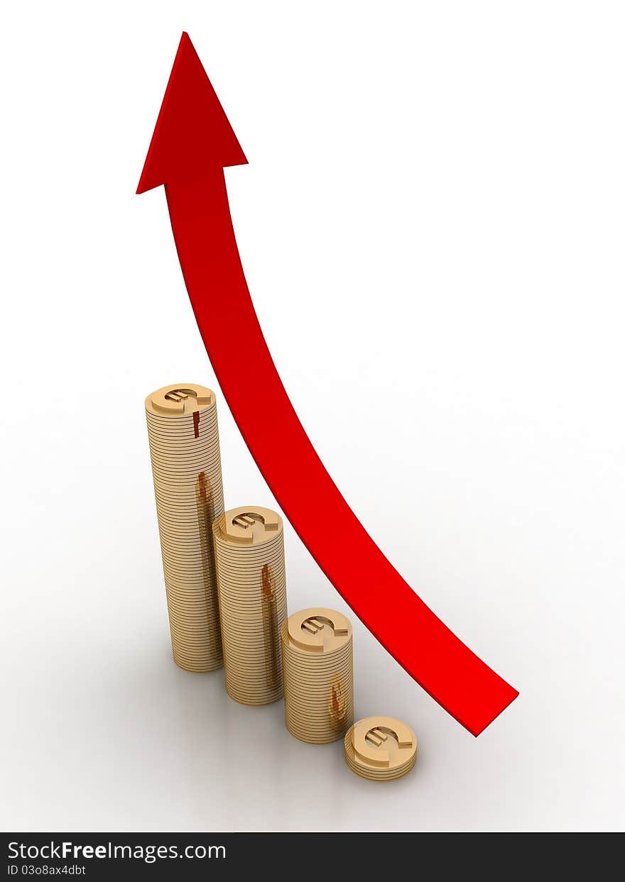 Diagram of euro with a red pointer