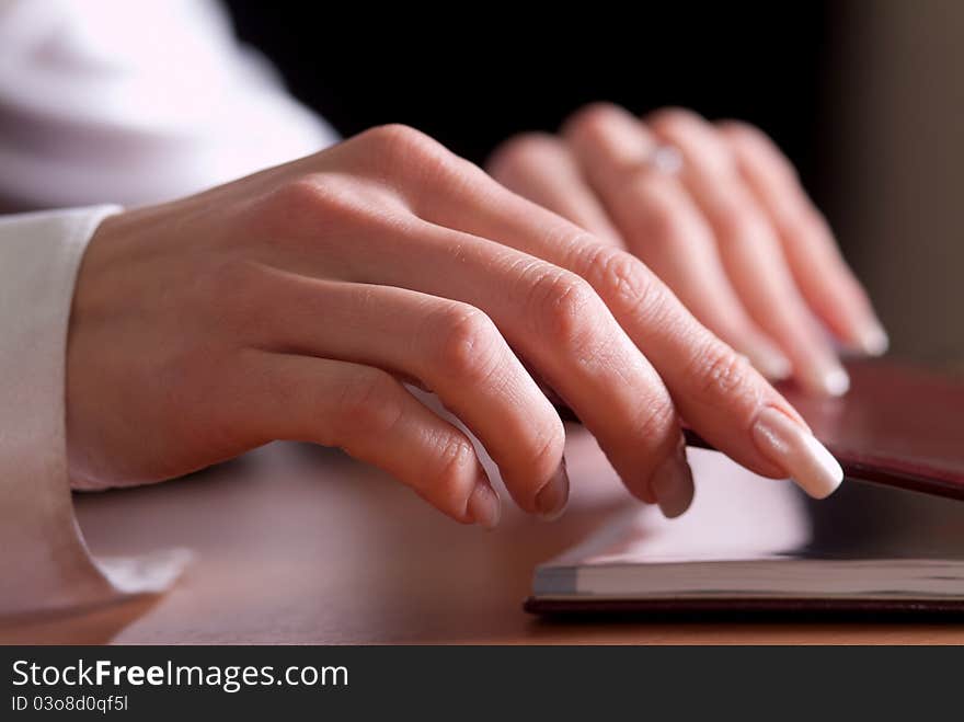 Woman's hands with a ring