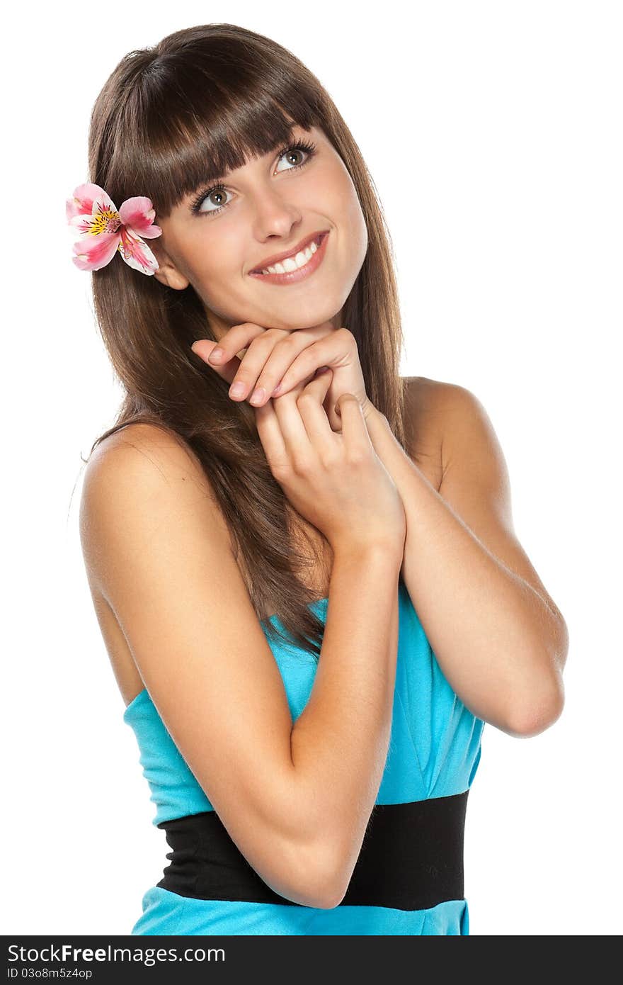 Portrait of female with flower over her ear