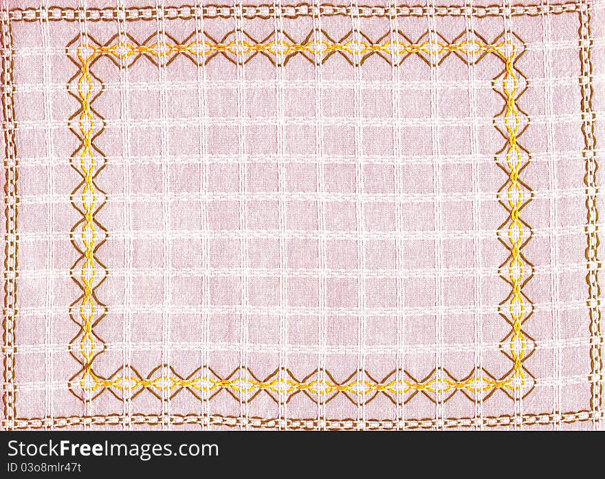 Handmade embroidery placemat  for background, illustration