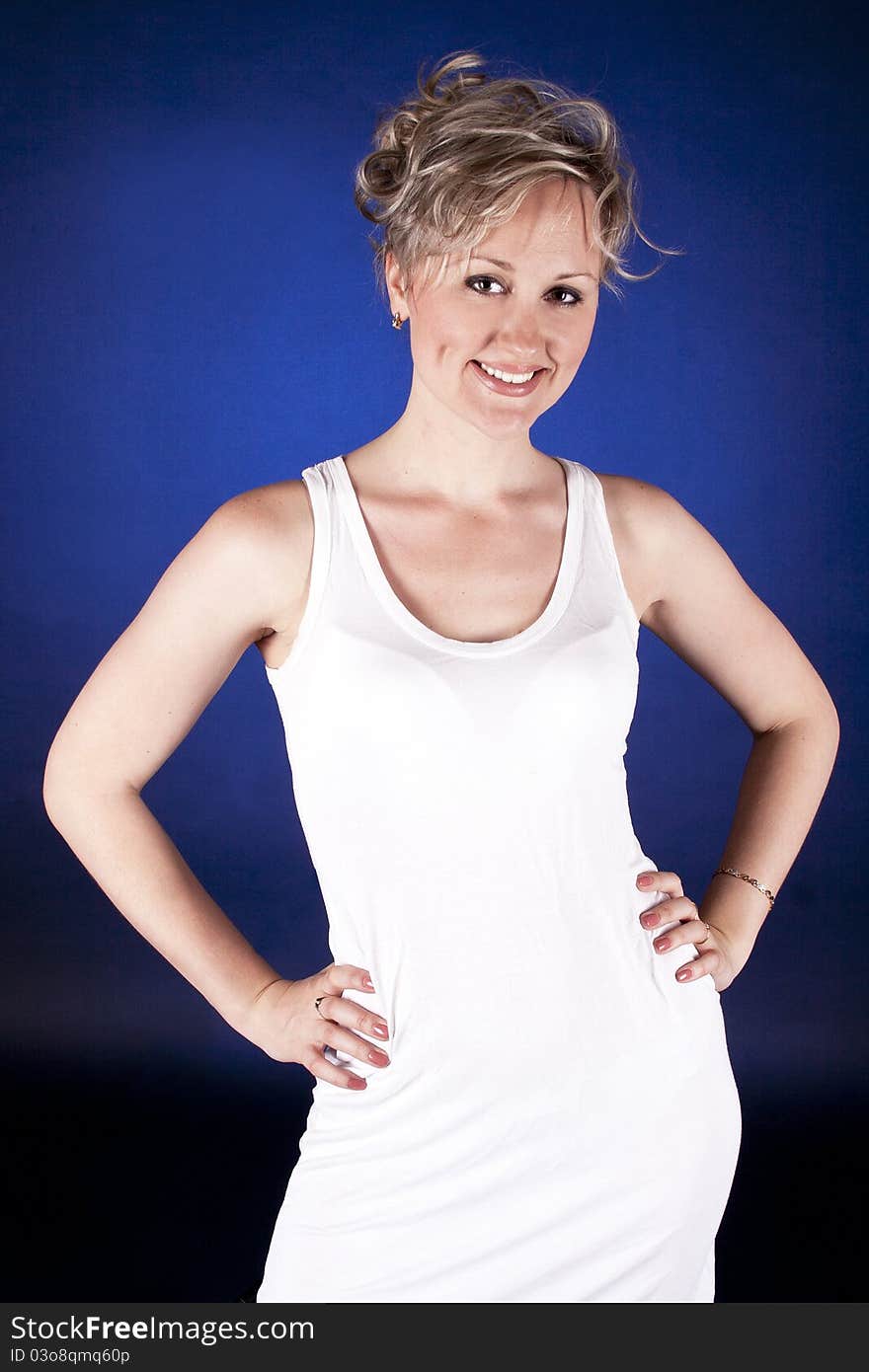 Portrait of a beautiful woman in studio. Portrait of a beautiful woman in studio