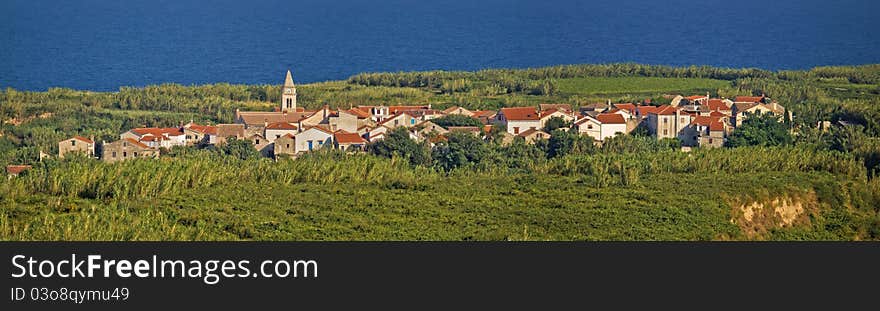 Mediterranean village on Island of Susak, Croatia