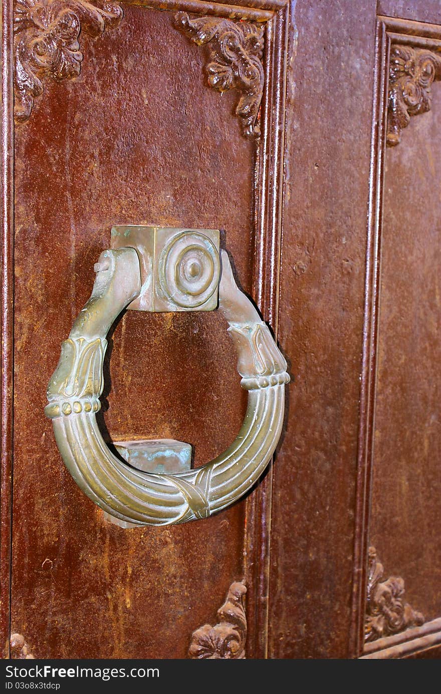 Ancient doorknob of a castle