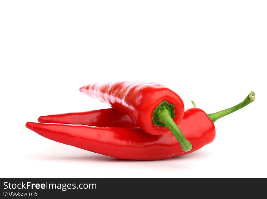 Red hot chili pepper isolated on white