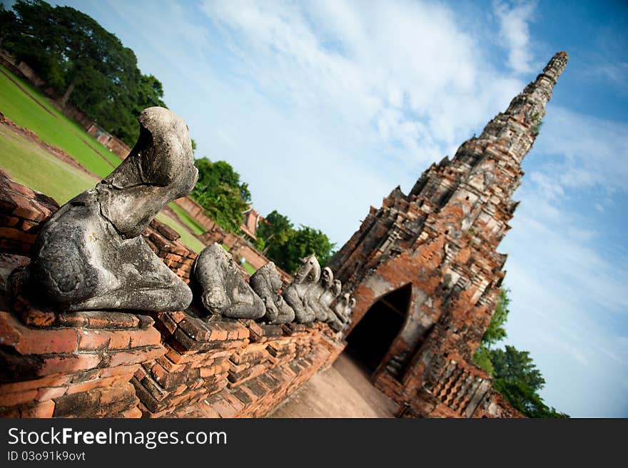 An ancient ruined temple in central Thailand. An ancient ruined temple in central Thailand