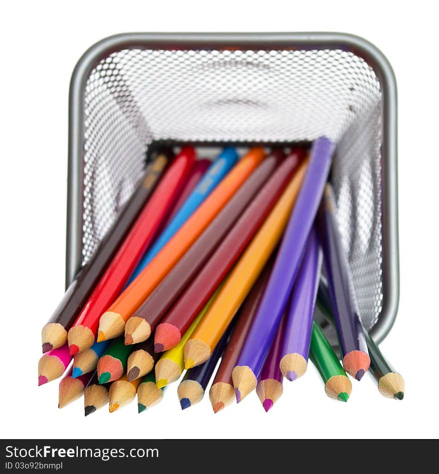 Color pencils in pencil holders