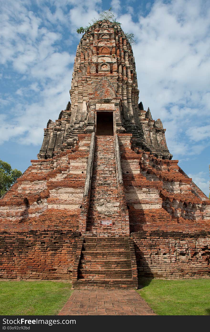 A huge ancient temple in Ayutthaya, Thailand. A huge ancient temple in Ayutthaya, Thailand