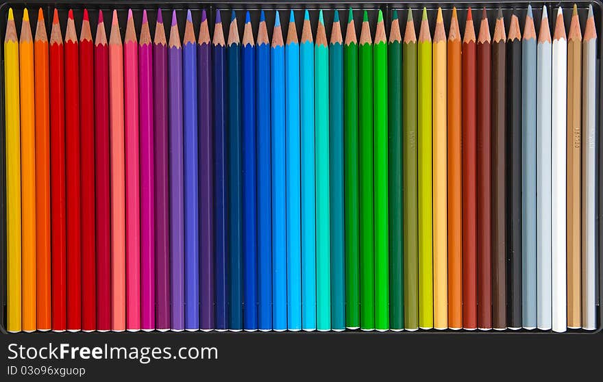 Set of pencils isolated on white background. Set of pencils isolated on white background