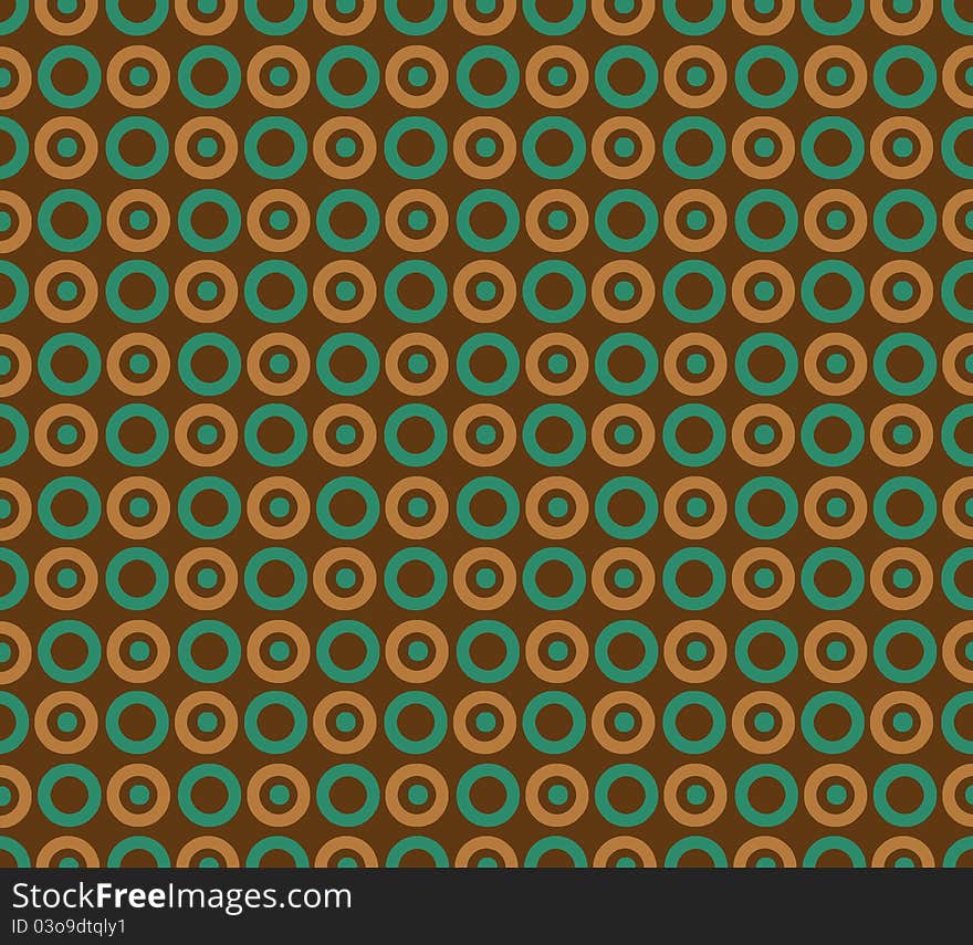 A retro design with brown and orange dots of green that can be used as background. A retro design with brown and orange dots of green that can be used as background