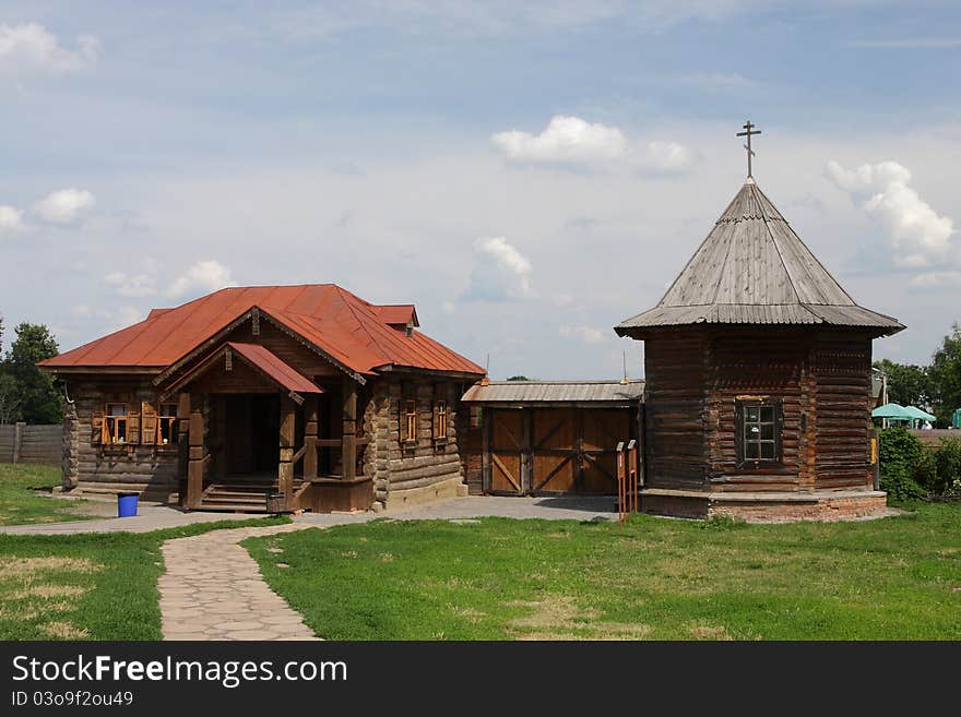 The image of the wooden buildings