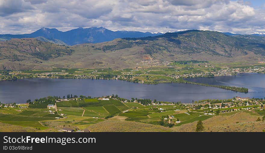 Aerial view of Osoyoos Wine Valley Panorama