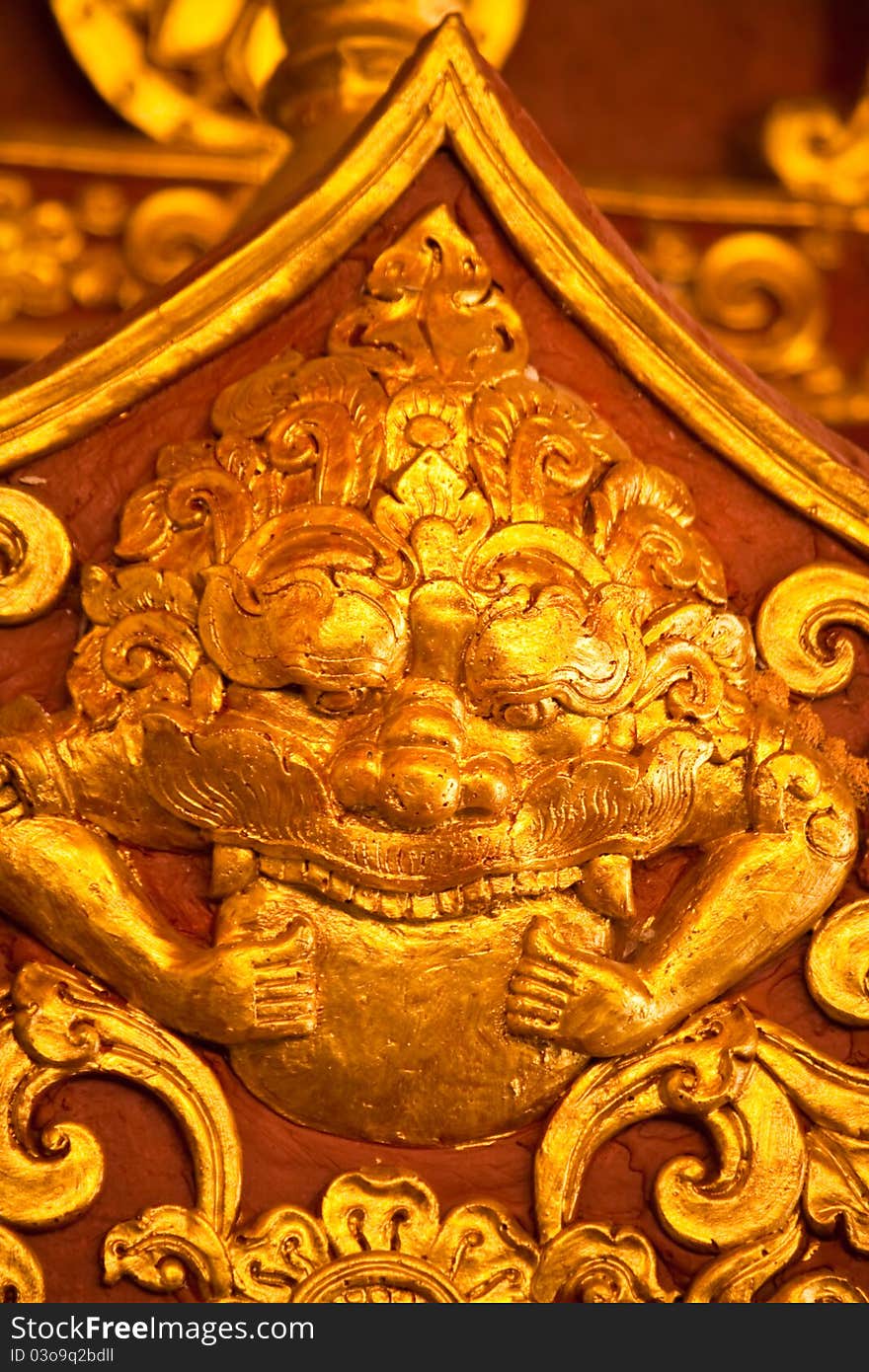 Golden art is a antique Thai art