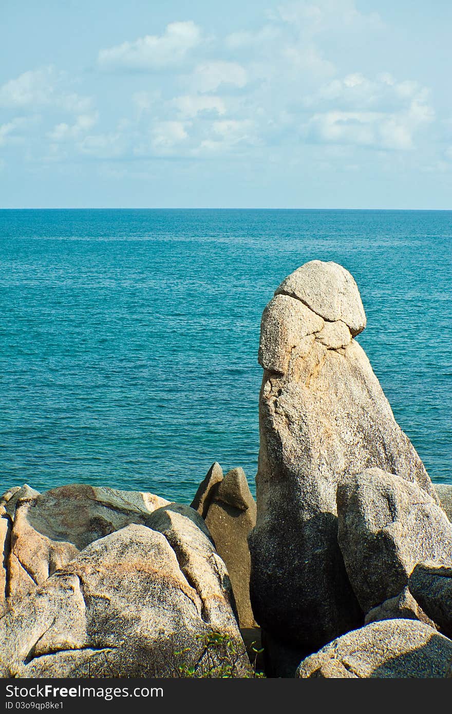 Monster stone near the sea