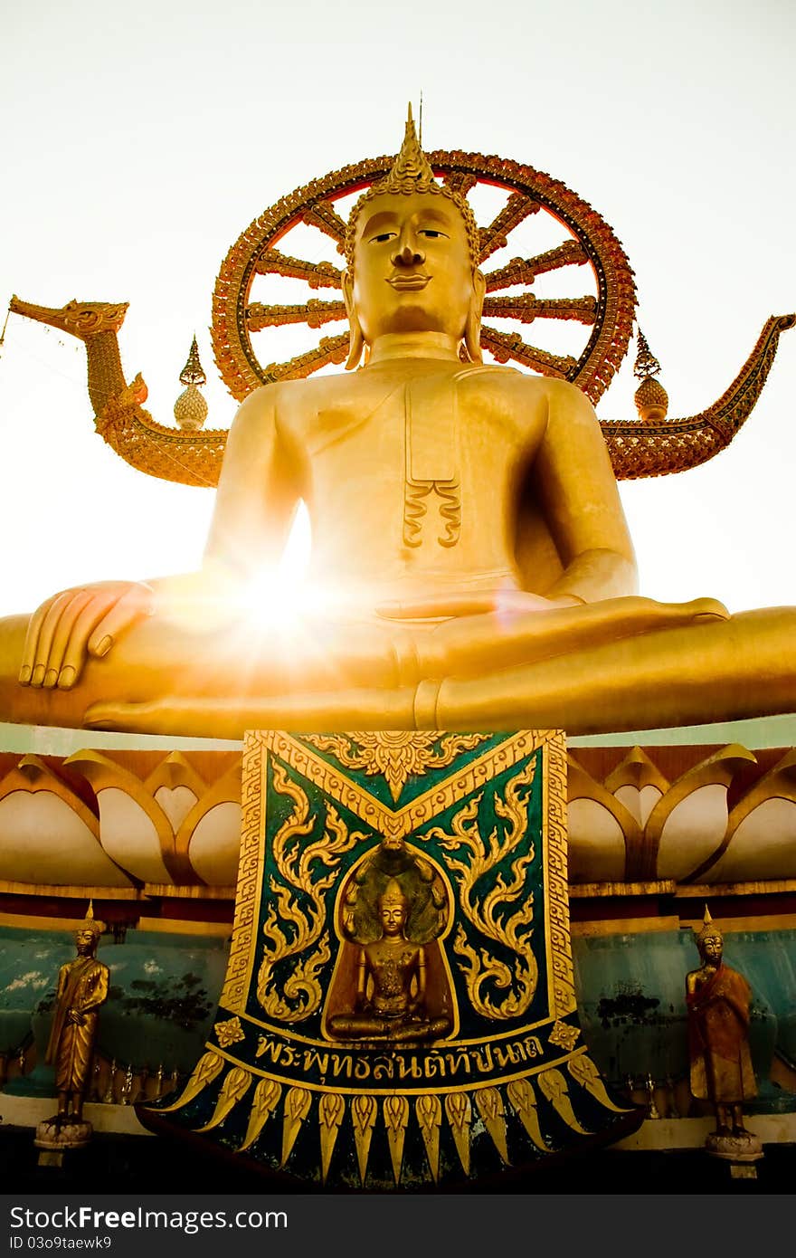 The big golden buddha in Thailand. The big golden buddha in Thailand