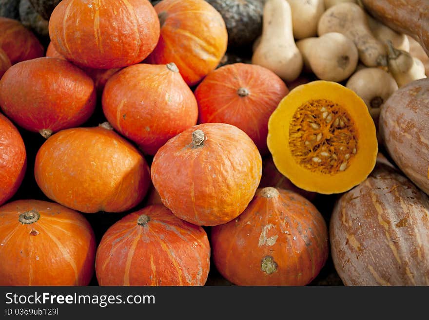 Load of Pumpkins in market